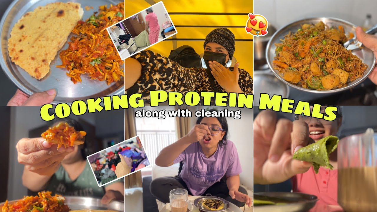 Ended up Cooking Protein Meals 🤤 for Whole Day with Incomplete Room Cleaning 🫠 / PurPleVlogs 