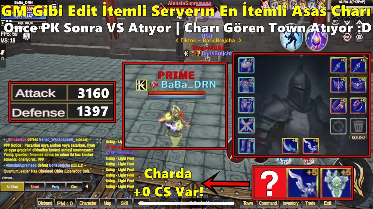 EmirFirarda - GM Gibi Edit İtemli Serverın En İtemli Asas Charına Girip PK & VS Atıyor! Nowa Online