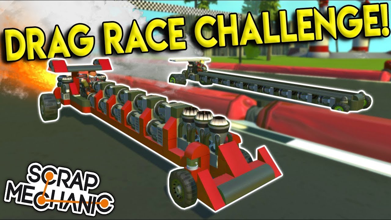EXTREME DRAG RACE CHALLENGE! - Scrap Mechanic Multiplayer Gameplay - Build Challenge