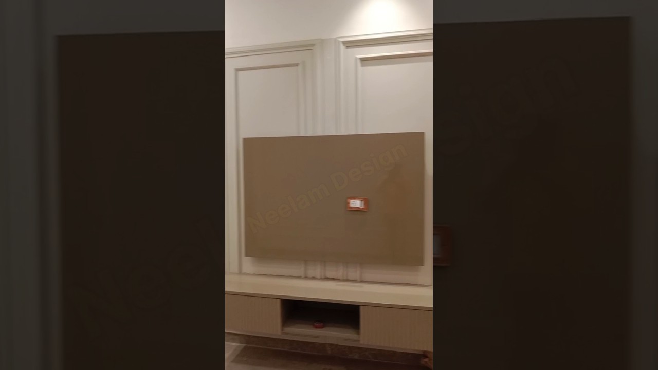 TV Unit on molding wall# TV unit
