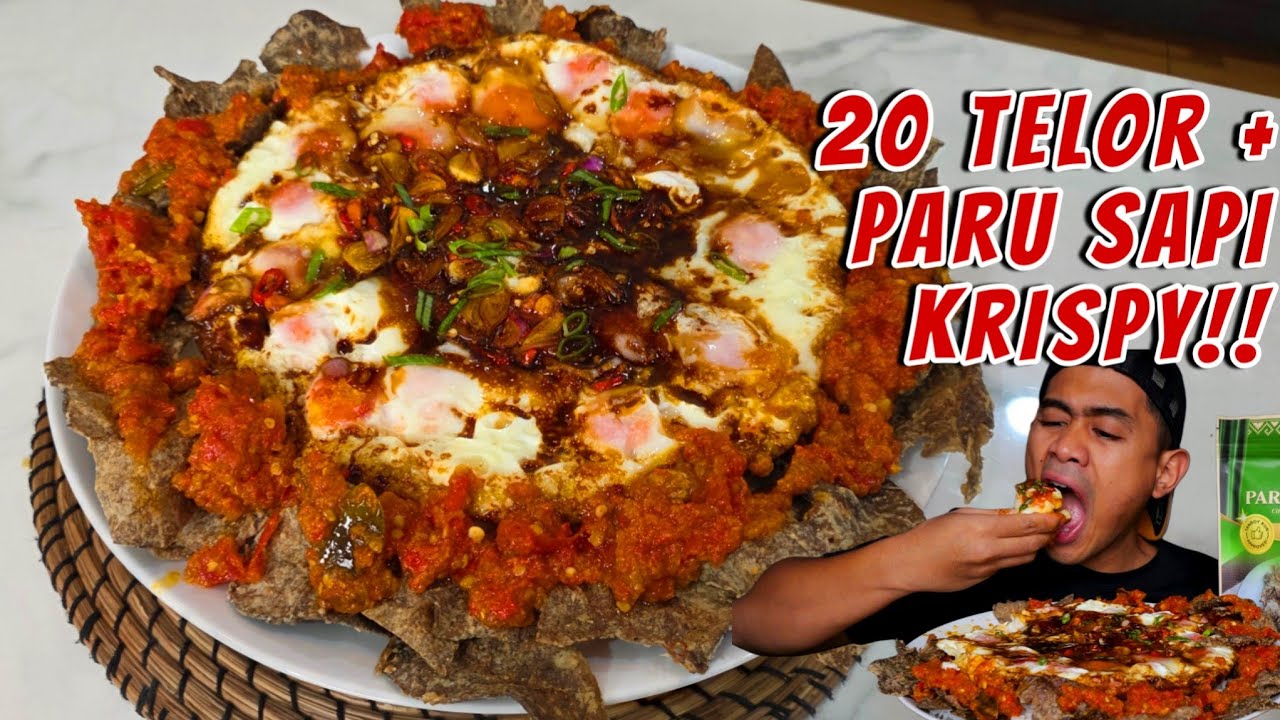 KOLESTEROL!! MUKBANG 20 BIJI TELUR MATA SAPI PAKE PARU SAPI CRISPY!!