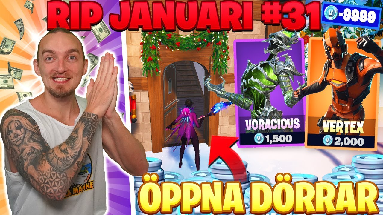 KÖPER SKINS FÖR VARJE GÅNG JAG ÖPPNAR DÖRRAR I FORTNITE *RIP JANUARI #31*