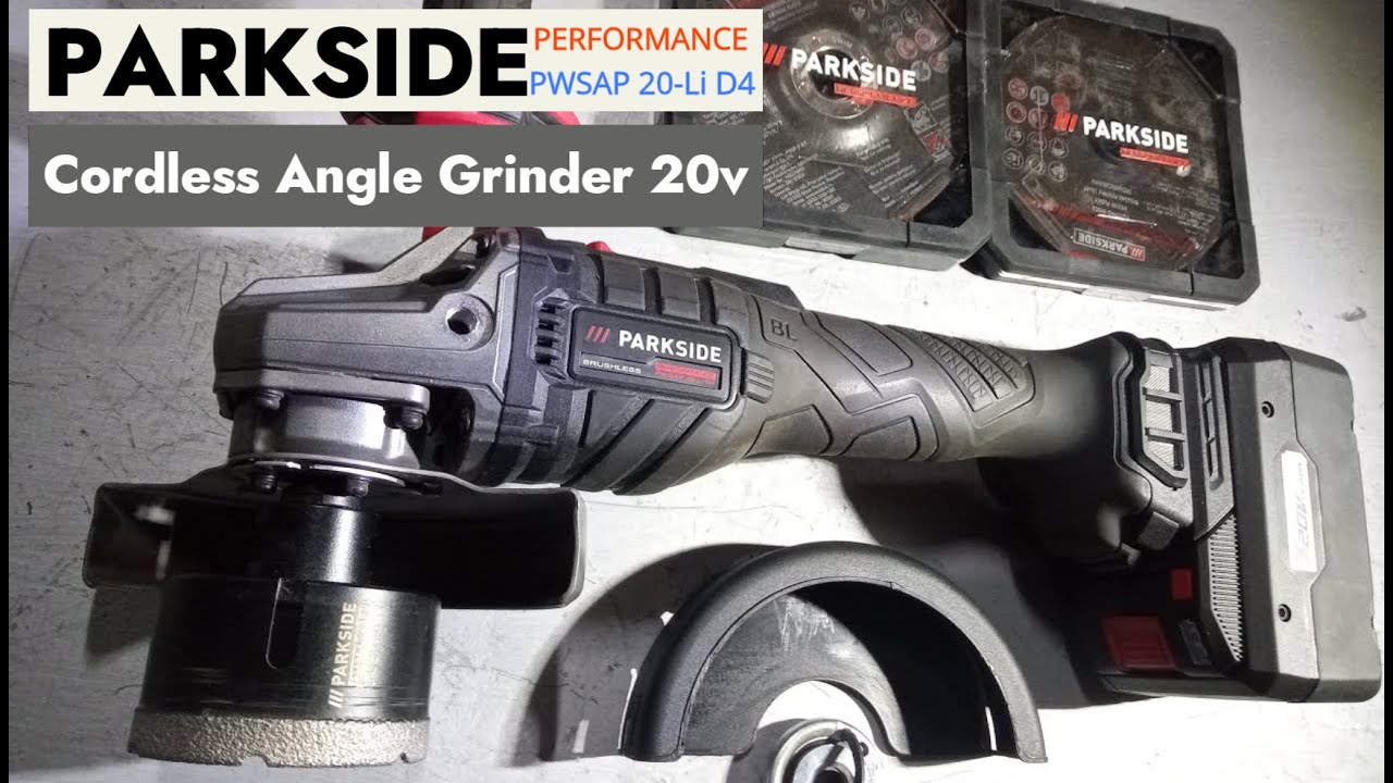PARKSIDE PERFORMANCE PWSAP 20-Li D4 [ Cordless Angle Grinder 20v ]