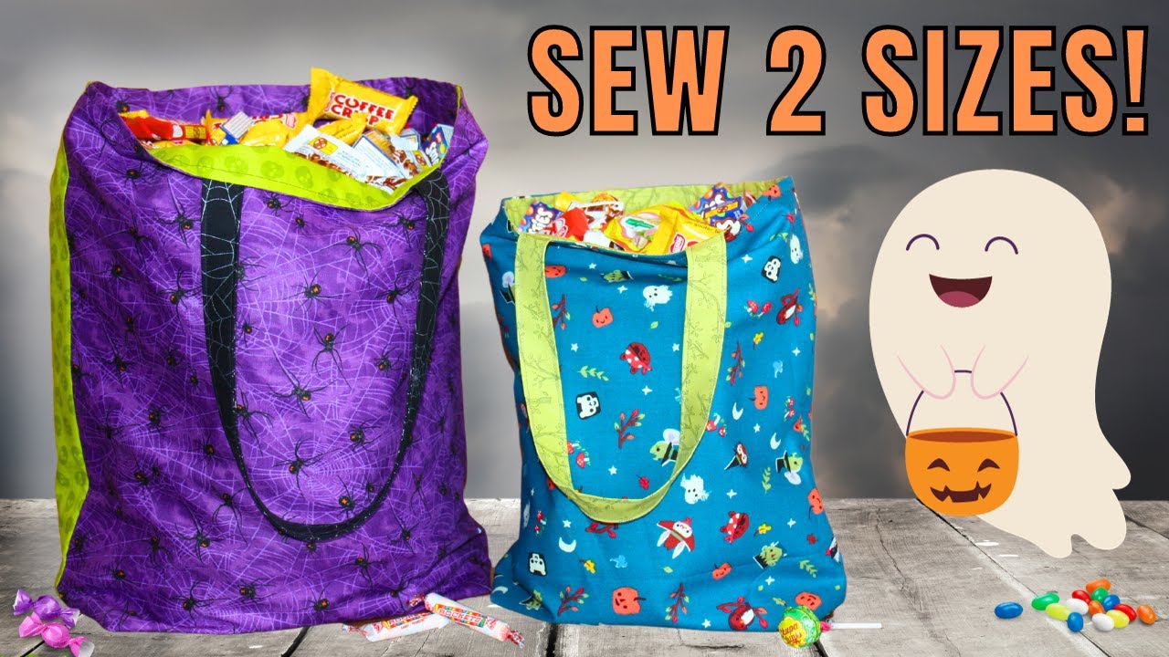 Sew an Easy Halloween Trick or Treat Tote Bag // Beginner Sewing Tutorial