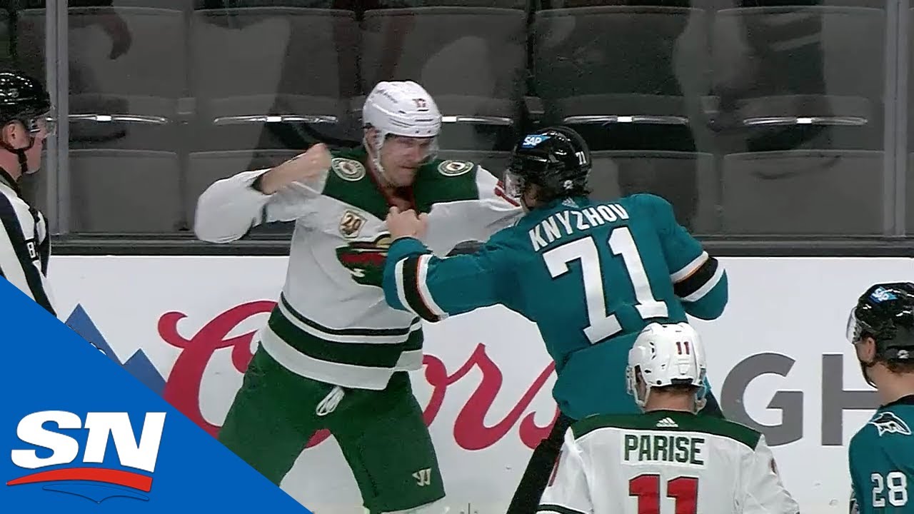 Marcus Foligno And Nikolai Knyzhov Square Up And Exchange Blows