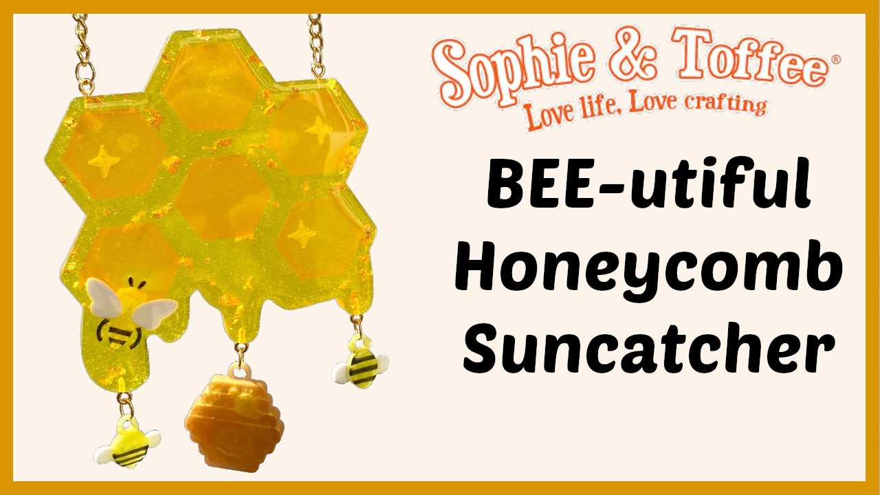 BEE-utiful Honeycomb Sun Catcher 🐝 | Sophie and Toffee's Premium March Elves Box 2021 | Resin Art!