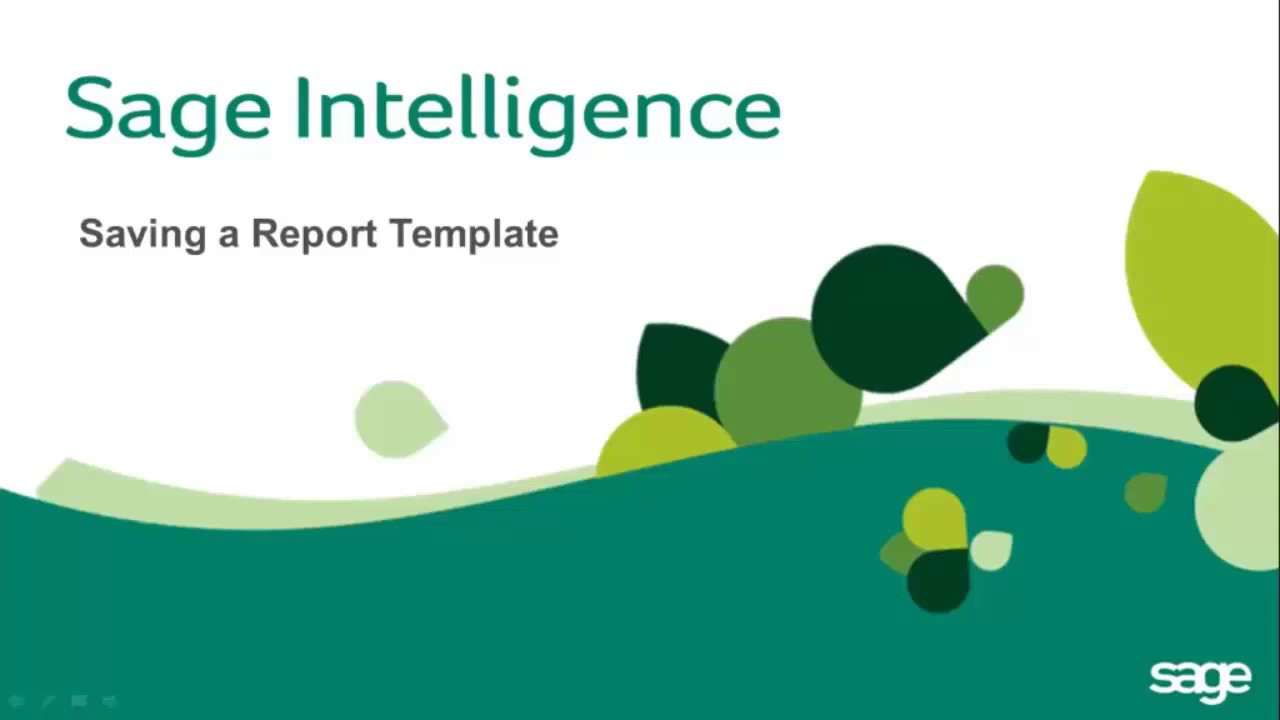 How to Save your Report Template in Sage Intelligence