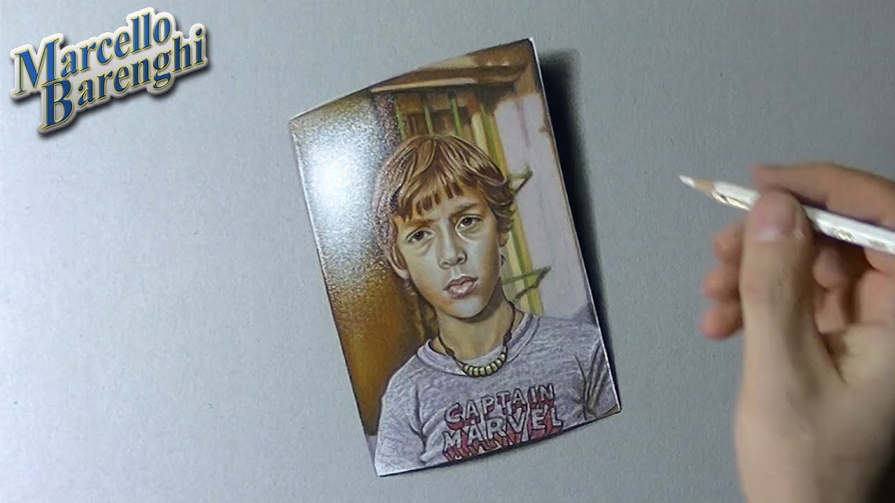 Marcello Barenghi's self-portrait: watch me draw an old photo of me!