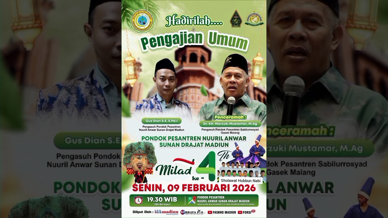 Pengajian Umum Pondok Pesantren Nuuril Anwar Sunan Drajat Madiun