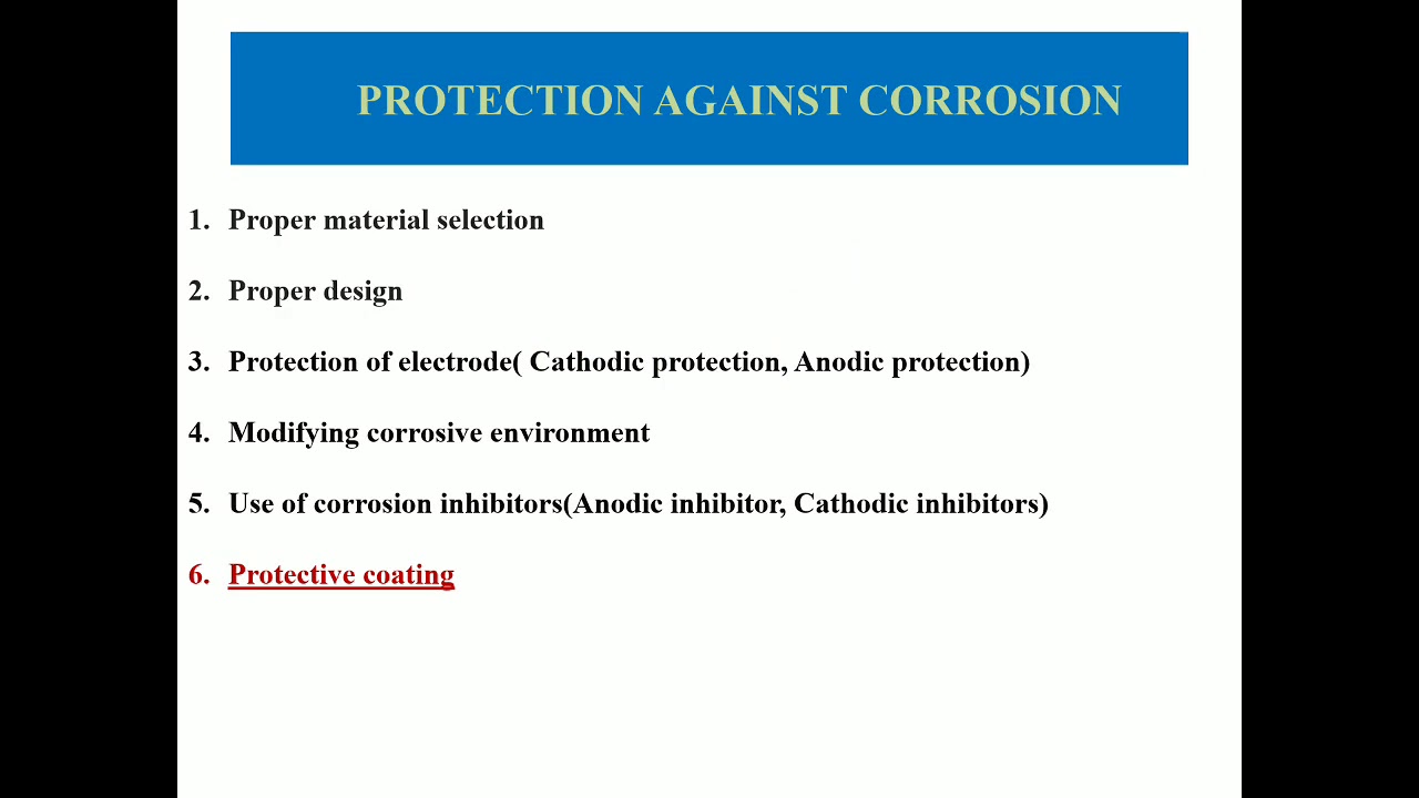 Protection against corrosion part4