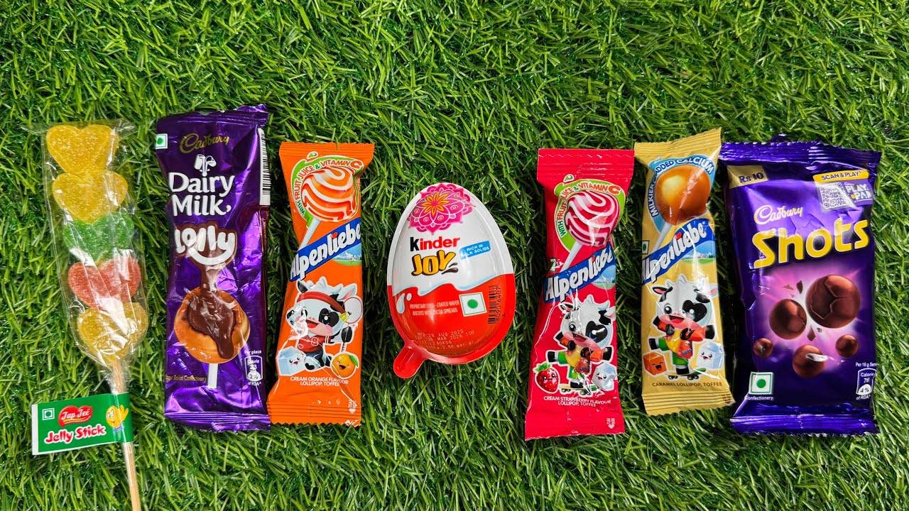 ASMR Most Popular Candy / some lost of colourful rainbow lollipop candy / unpacking chocolate eat!