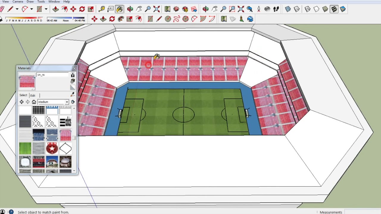 SketchUp 3D Tutorial - Stadium build - Complete project (2018)