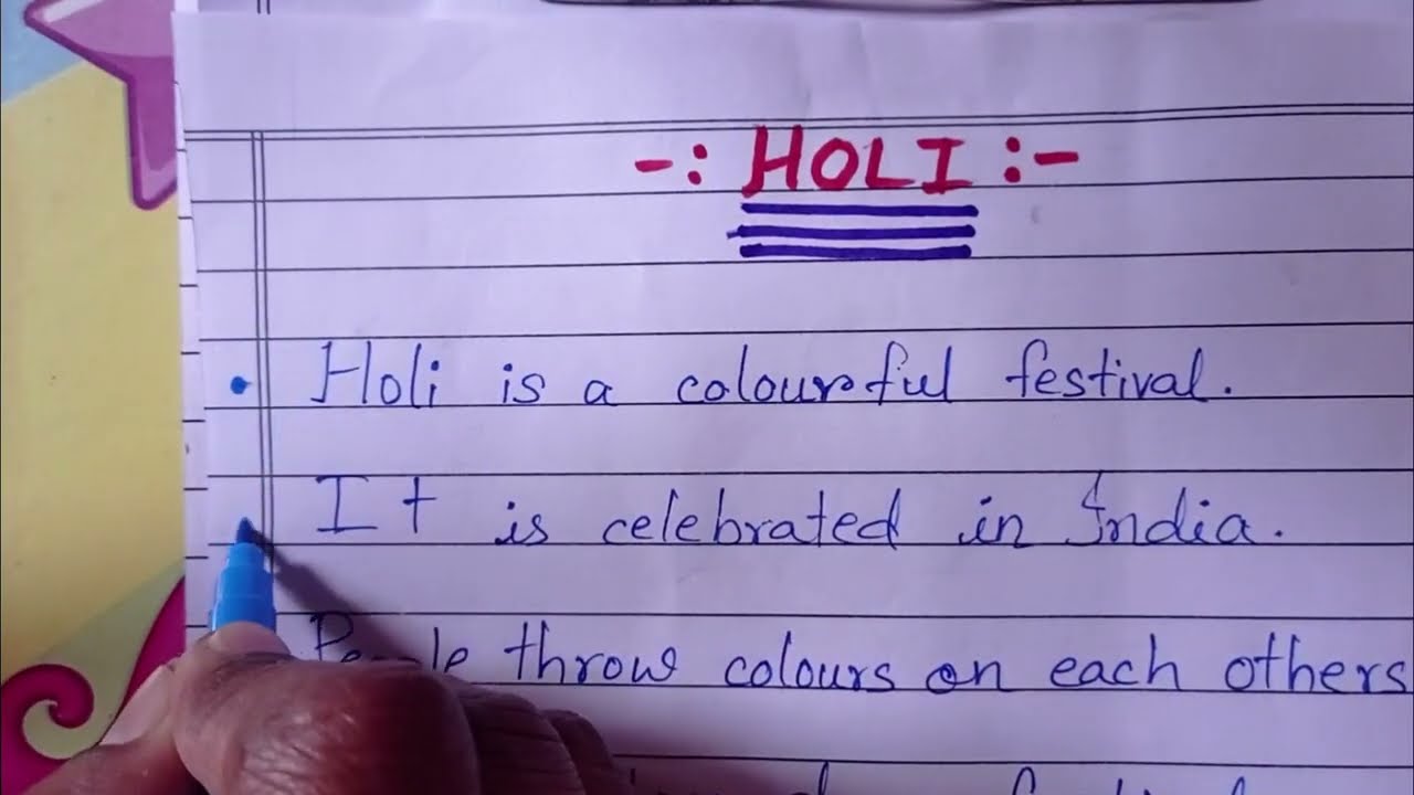 Essay on Holi for students  🎨🖍️ Must watch video❗❗