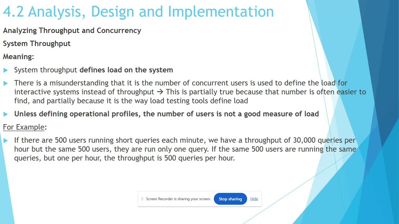 ISTQB Performance Testing - 4 2 Design, Analysis & Implementation - Throughput & Concurrency
