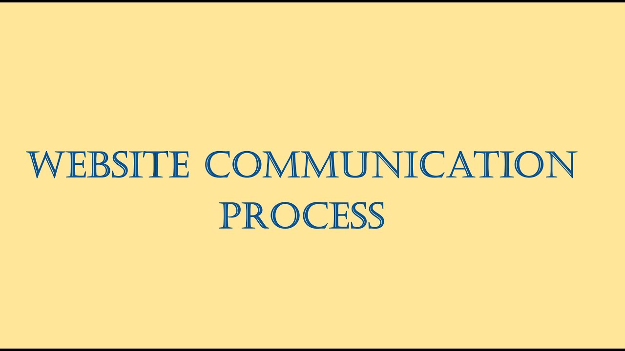 Website Communication process