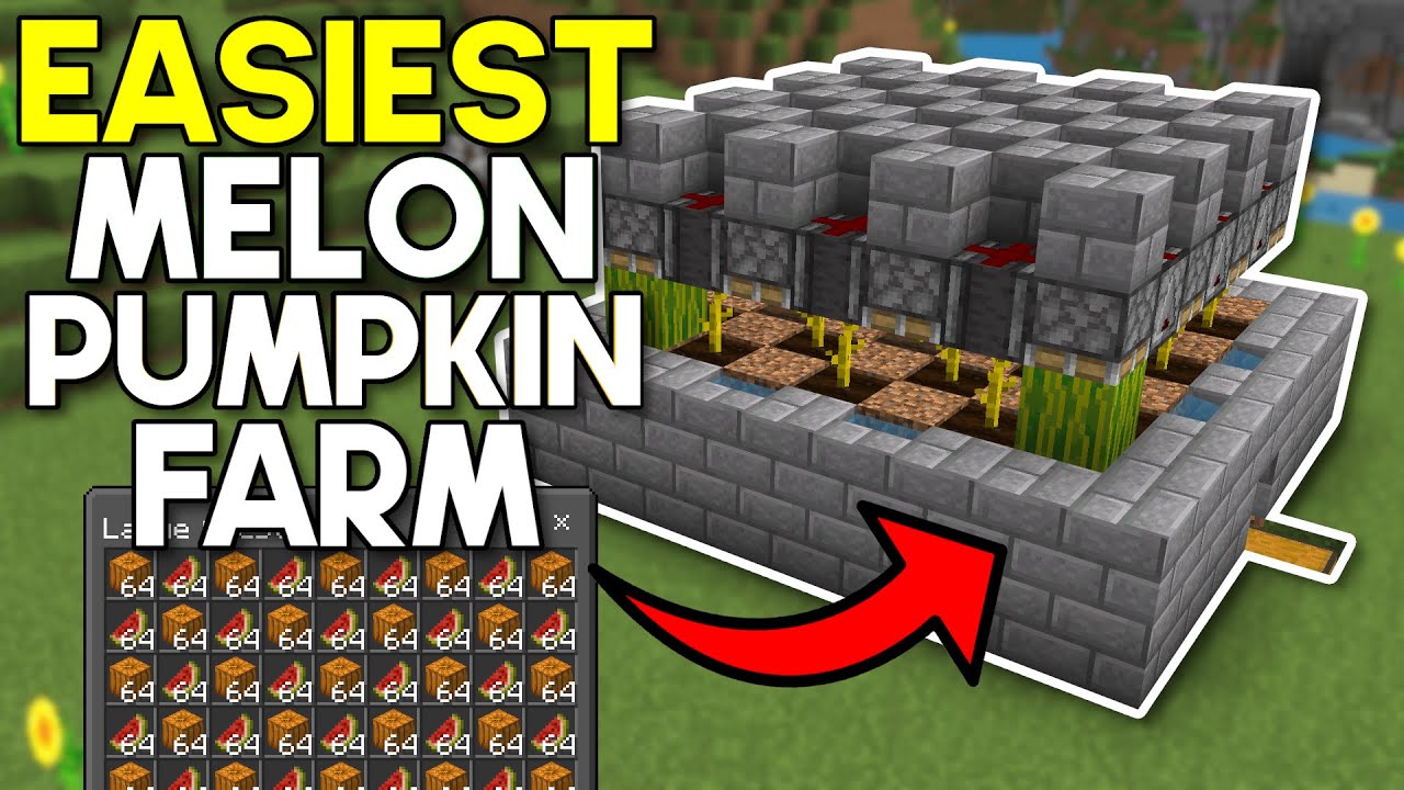 EASIEST Melon Pumpkin Farm Minecraft Bedrock 1.21