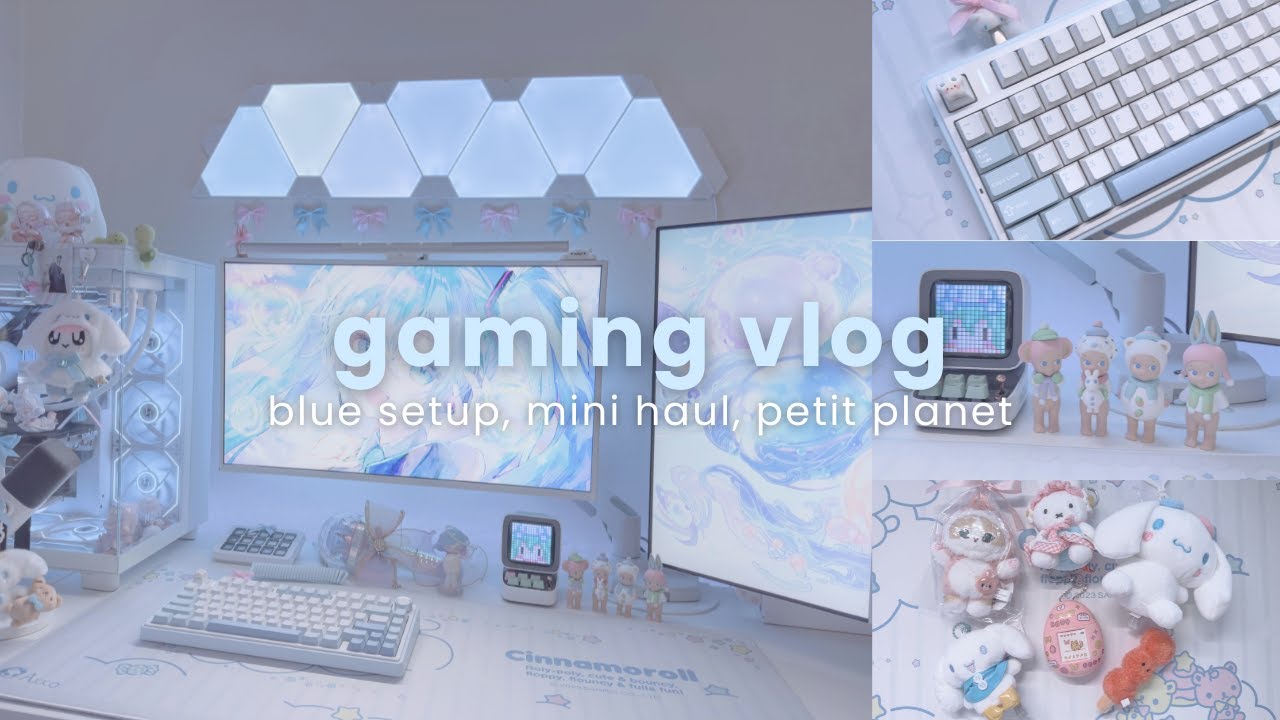 gaming vlog 🎧🩵 | playing petit planet, star keycaps, mini korea haul