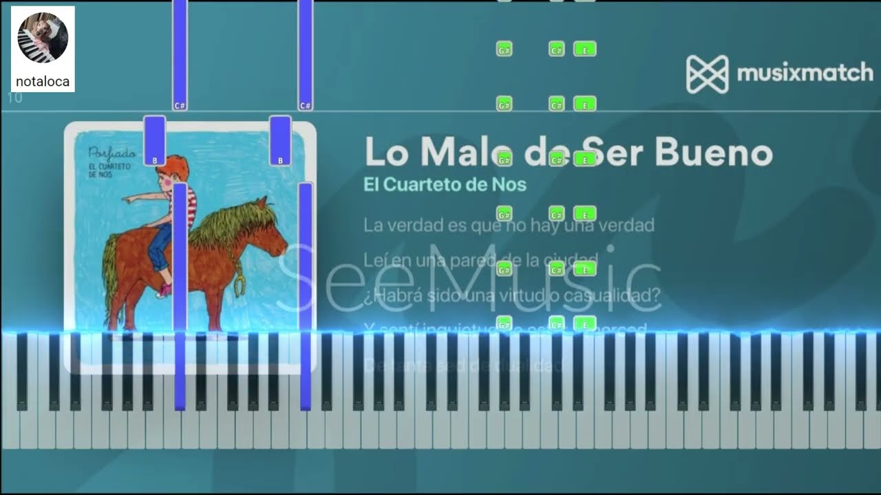 Lo Malo De Ser Bueno - El Cuarteto De Nos | Piano Tutorial + Partitura/Sheet Music