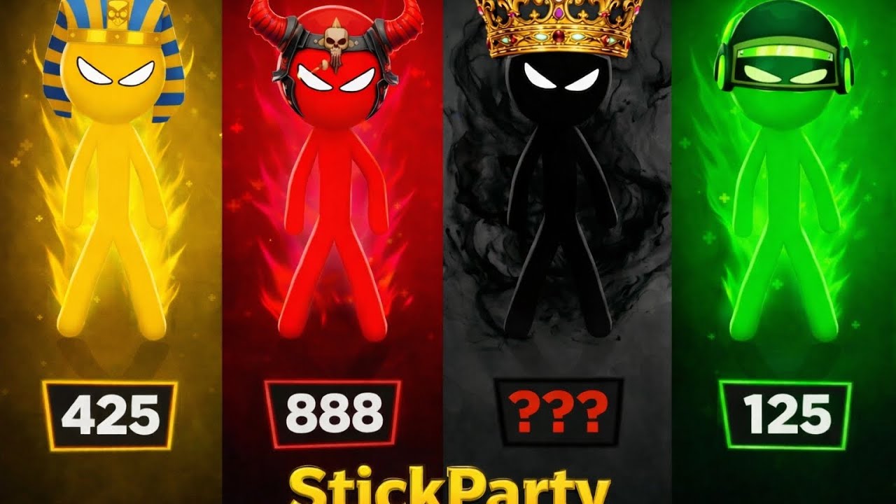 Stickman Party Tournament Mode – Ultimate 1 2 3 4 Player Battle! Who Wins? 🏆🔥