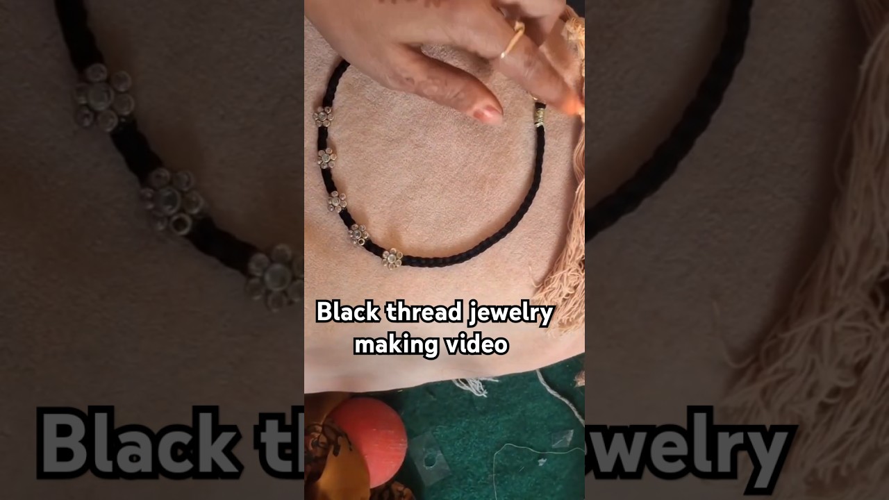 Black beads making video 🦭🖤 # viral #thread #jewelry #blackbeads #handmade #homemade