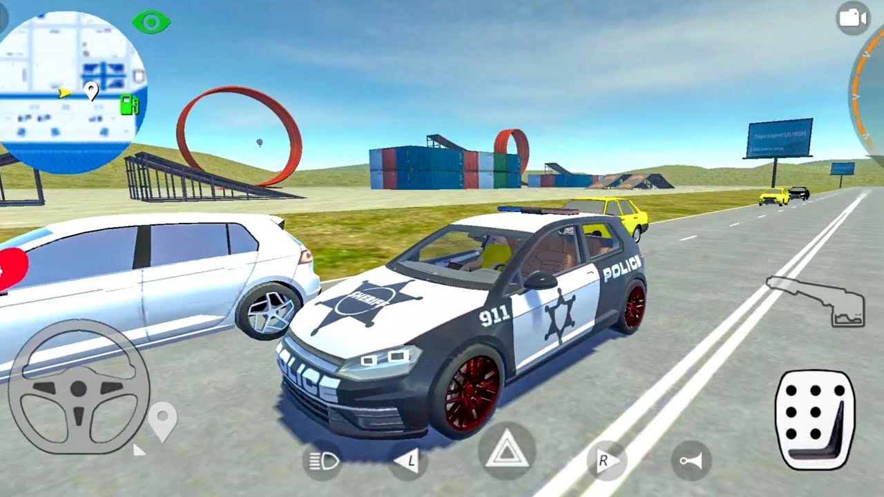 Car Simulator Golf - Driving Police Volkswagen Golf - Car Games Android Gameplay