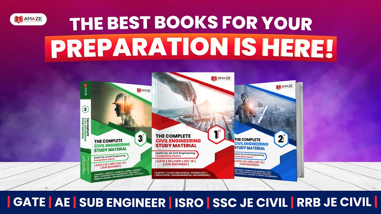 THE COMPLETE CIVIL ENGINEERING STUDY MATERIAL | GATE | AE | SUBENGINEER | ISRO | SSC JE RRB JE CIVIL