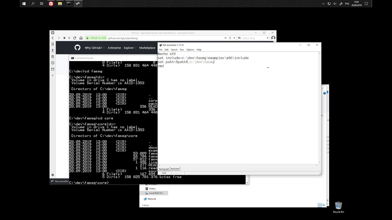 How to set up fasmg on Windows