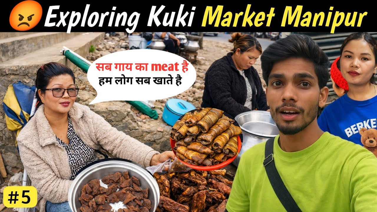 😡 Exploring Kuki Market in Manipur | Cow and Dog Meat  | Kangpokpi Village lifestyle | Manipur 