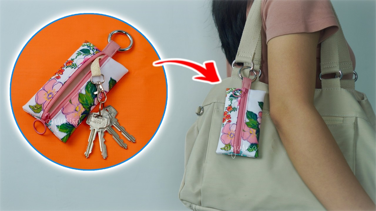 Sew a Handy Key Holder Pouch! ✨ Fun and Quick Sewing Project for Daily Use