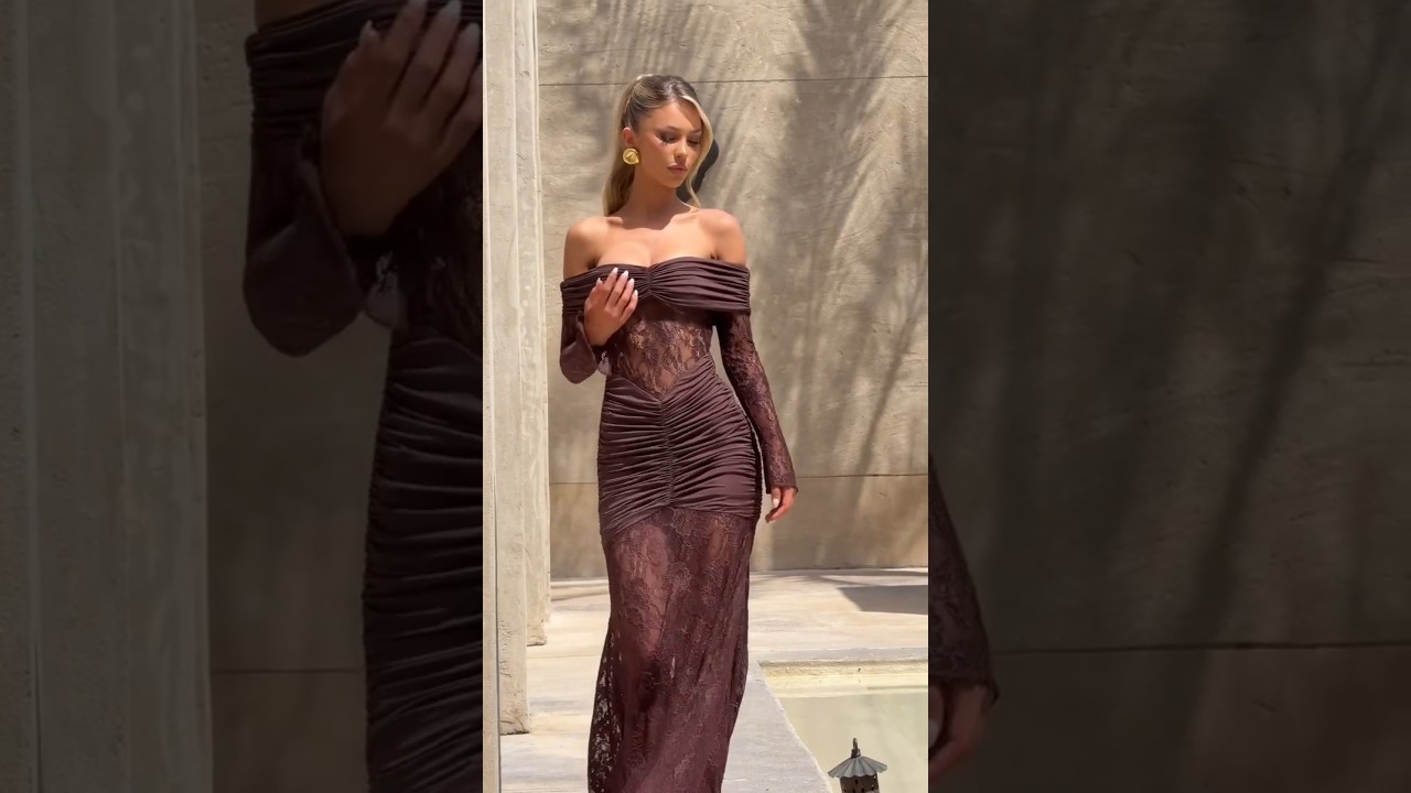 The Perfect🥀Our SAULINE maxi dress in plum brown🤎 #fashion #model #beauty #style #outfit #shorts