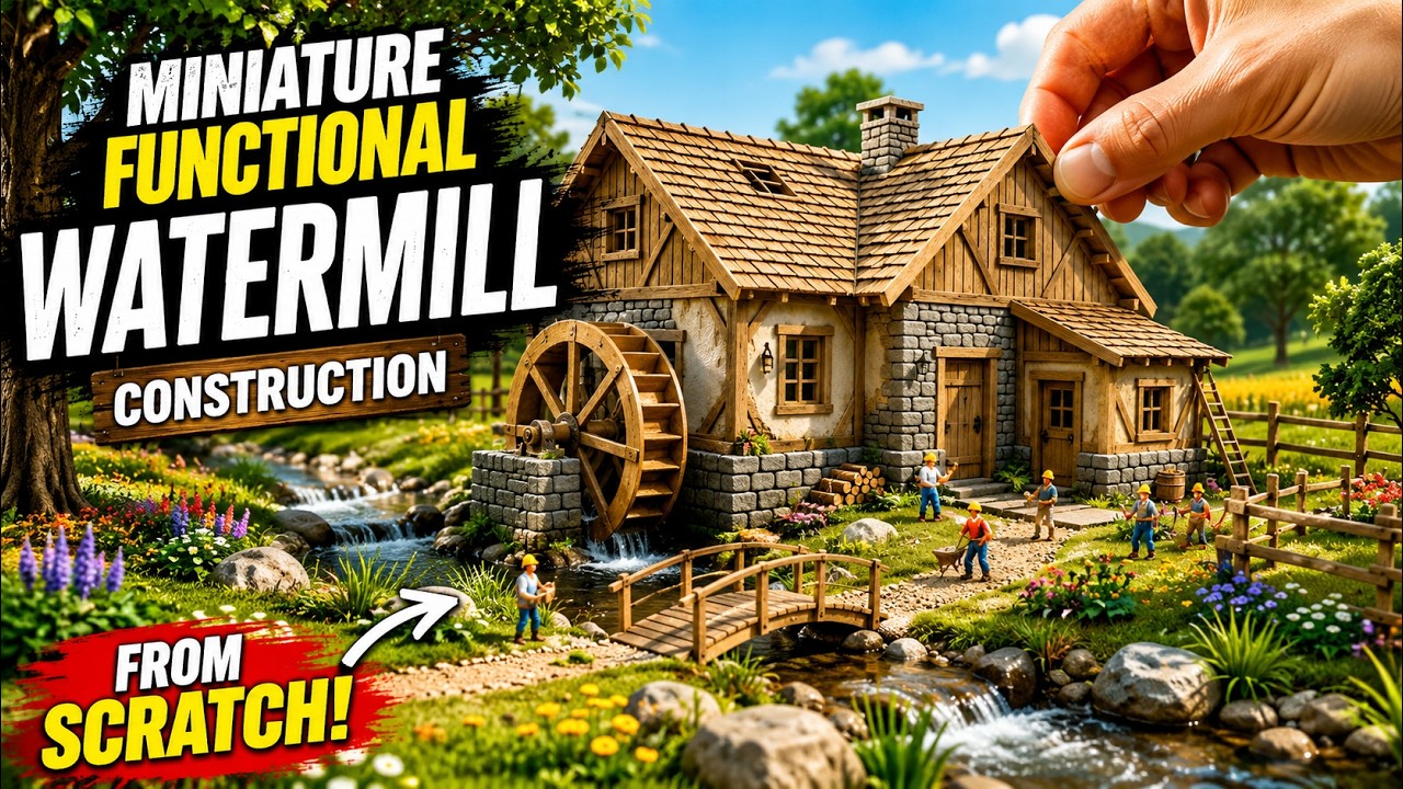 😱 Building a REAL Working Miniature Watermill from Scratch! 💧 Tiny Brick DIY That Actually Works