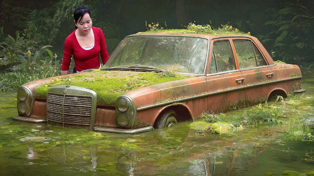 An old, moss covered Mercedes AMG F1 abandoned in the forest – everything changed in just 24 hours