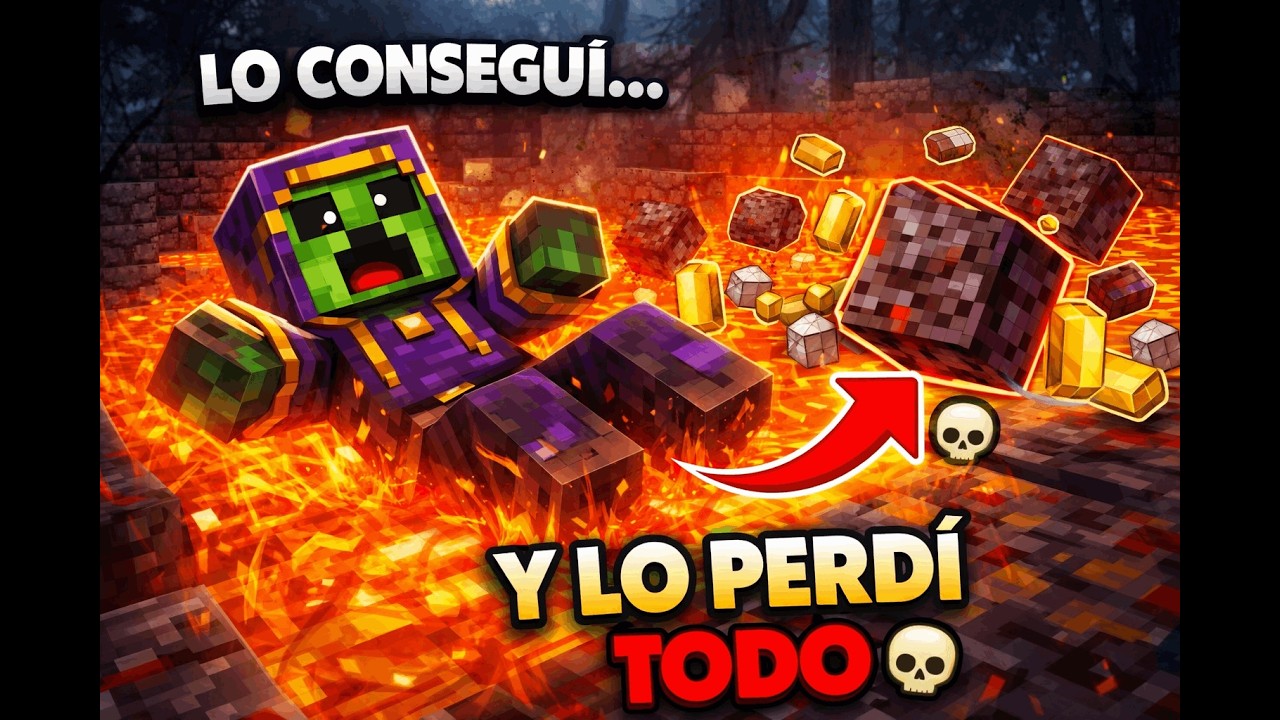 Saqué TODO el loot de una Bastión… y morí al volver a casa 💀| Minecraft Multijugador
