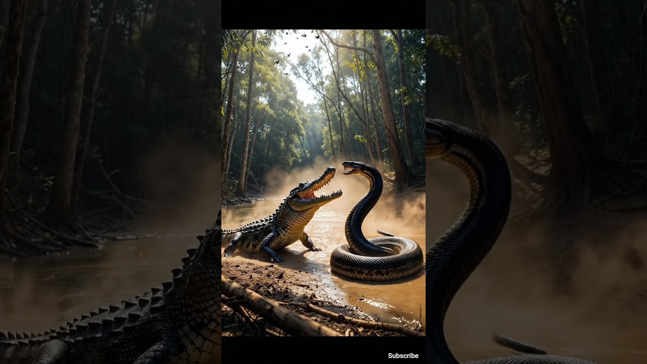 “Crocodile vs Giant Snake | Wild Clash in USA Wetlands 🐊🐍”