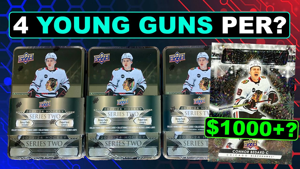 Консервные банки — это вариант?!? - 2023-24 Upper Deck Series 2 Hockey Retail Tin Break x3