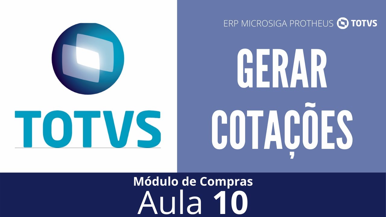 Gera Cota&ccedil;&atilde;o - ERP MICROSIGA PROTHEUS TOTVS