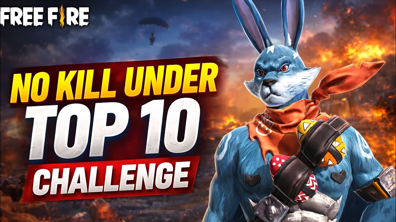 No Kill Under Top 10 Challenge 🔥 Br Rank Full Gameplay | Free Fire 
