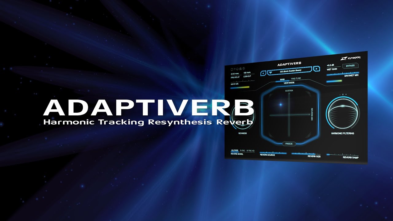 Zynaptiq ADAPTIVERB Harmonic Tracking Resynthesis Reverb Trailer