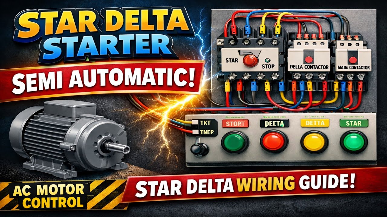 Star Delta Starter Semi automatic | Semi automatic star delta starter wiring | AC Motor starter 