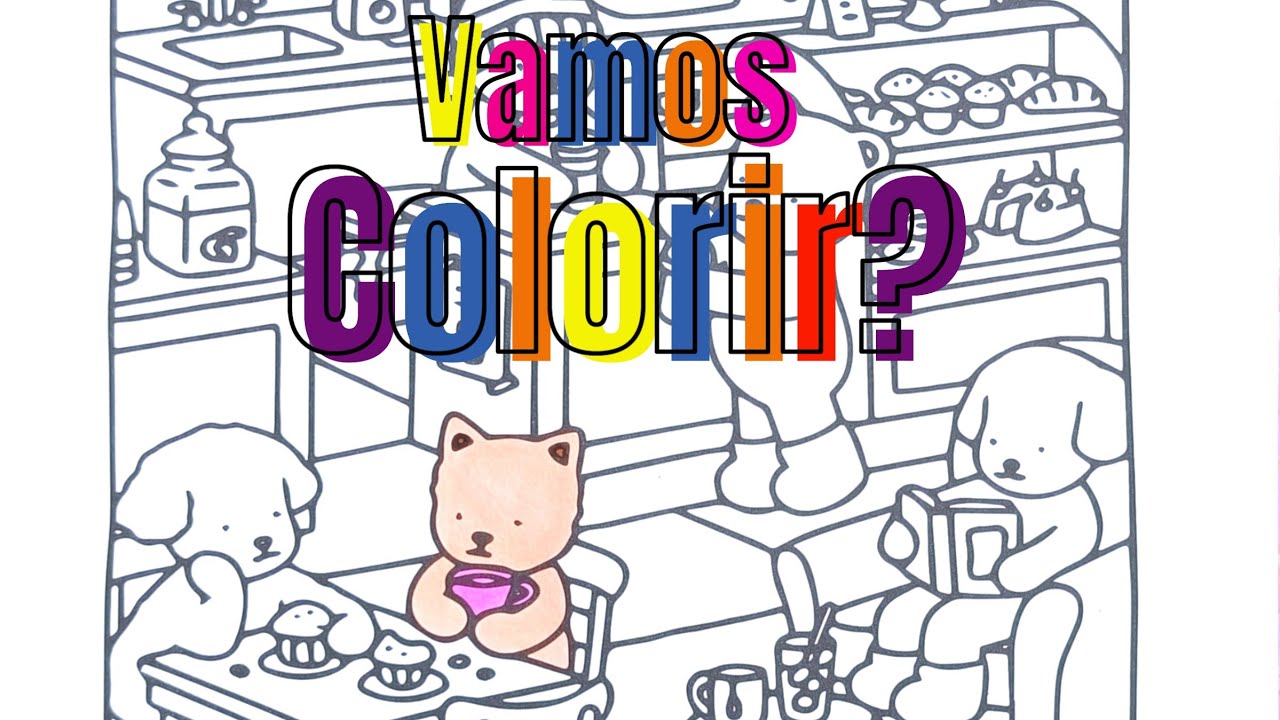 Colorindo Livro Bobbie Goods Rosa🍩🐶Amigos num bate papo na confeitaria mais encantadora☕🐻