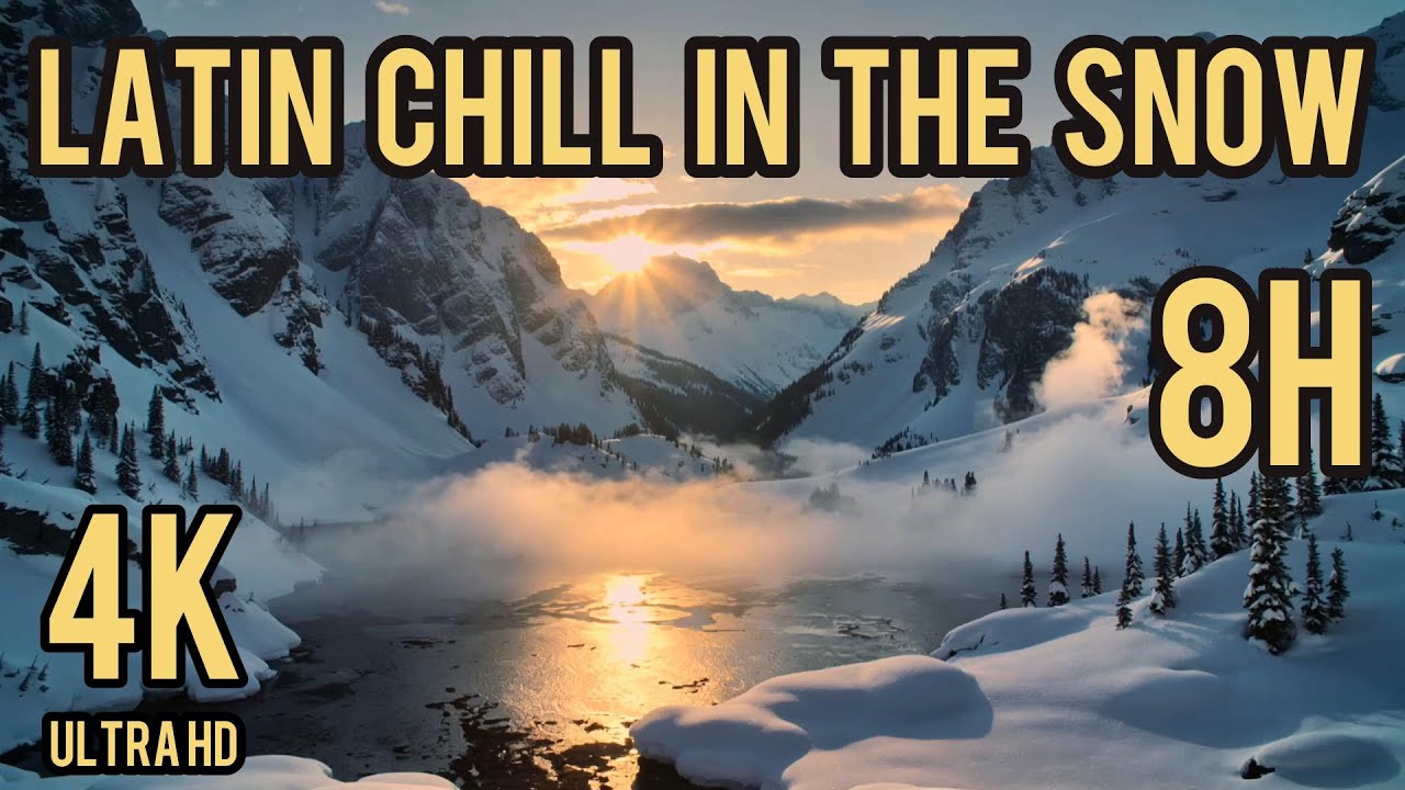 Latin Chill in the Snow – Golden Hour with Deer | 8 Hours Alpine Sunset | Golden Hour Radio