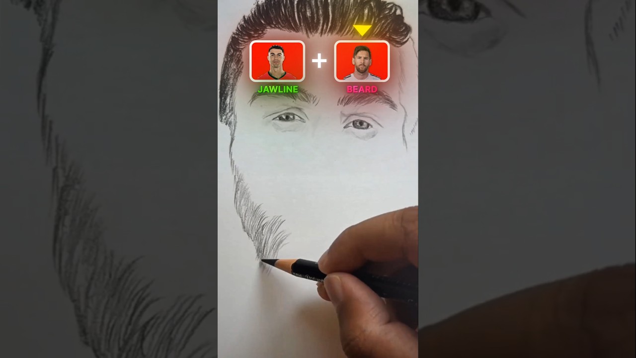 Mixing Ronaldo and Messi into one Drawing 😱🔥