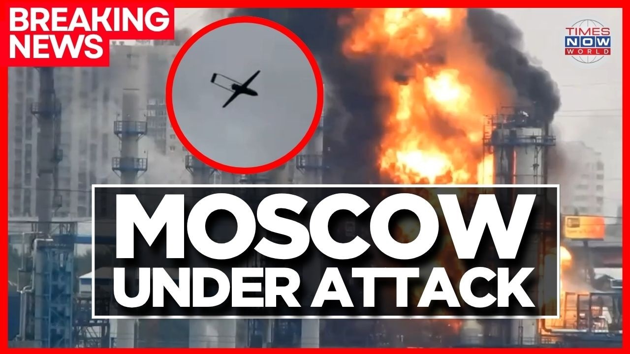 MOSCOW REFINERY HIT LIVE | 60 Drones Target Moscow; Gazpromneft Plant Ablaze, Airports Shut