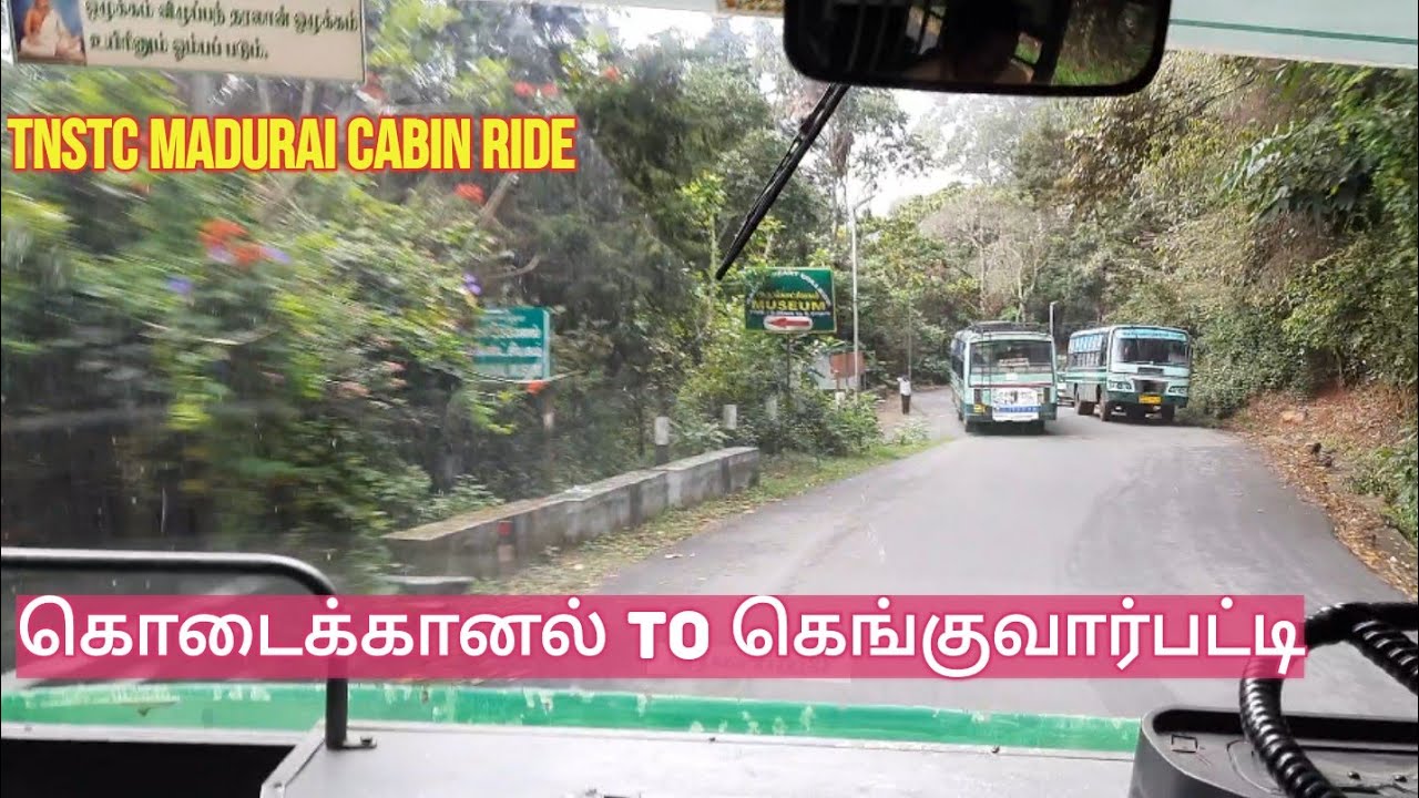 Kodaikanal to Genguvarpatti | GhatRoad | TNSTC Madurai Bus Cabin Ride | Hills Road Full View