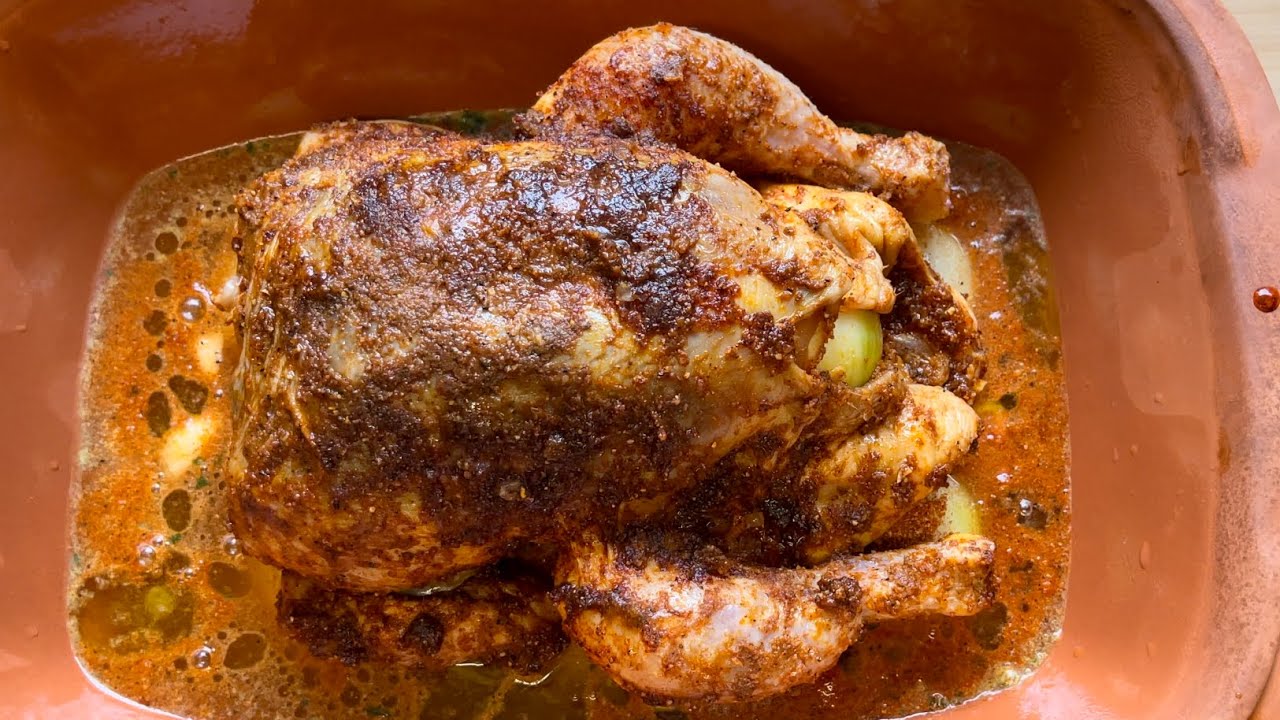 Römertopf - Rezept für Hähnchen in Bier mit eigenem Rub