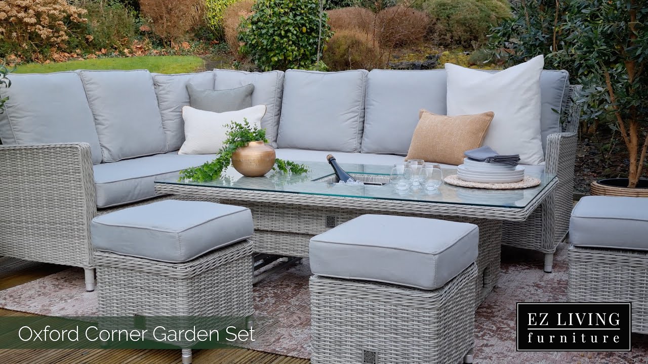 Oxford Garden Table and Chairs Set With Ice Bucket - EZ Living Furniture