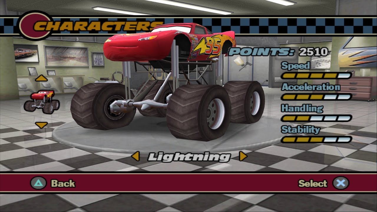 Cars PS2 - Monster McQueen Gameplay (PCSX2)