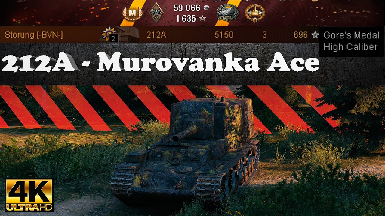 212A video in Ultra HD 4K🔝 Murovanka Ace tanker, 5150 dmg, 3 kills 🔝 World of Tanks ✔️
