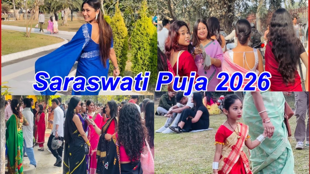 Saraswati Puja at Handique girls College 2k26 Cotton College, B, Borooah College ✨|