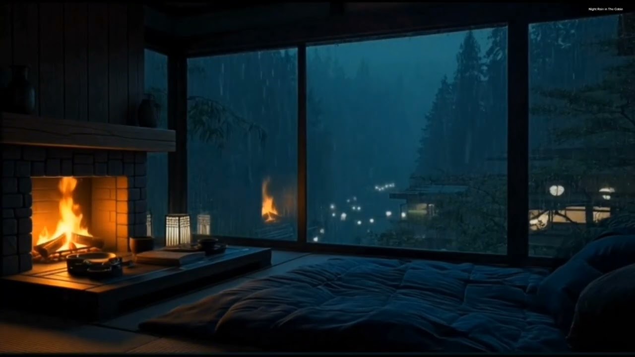 Rainy Night in Cozy Room | Heavy Rain for Deep Sleep